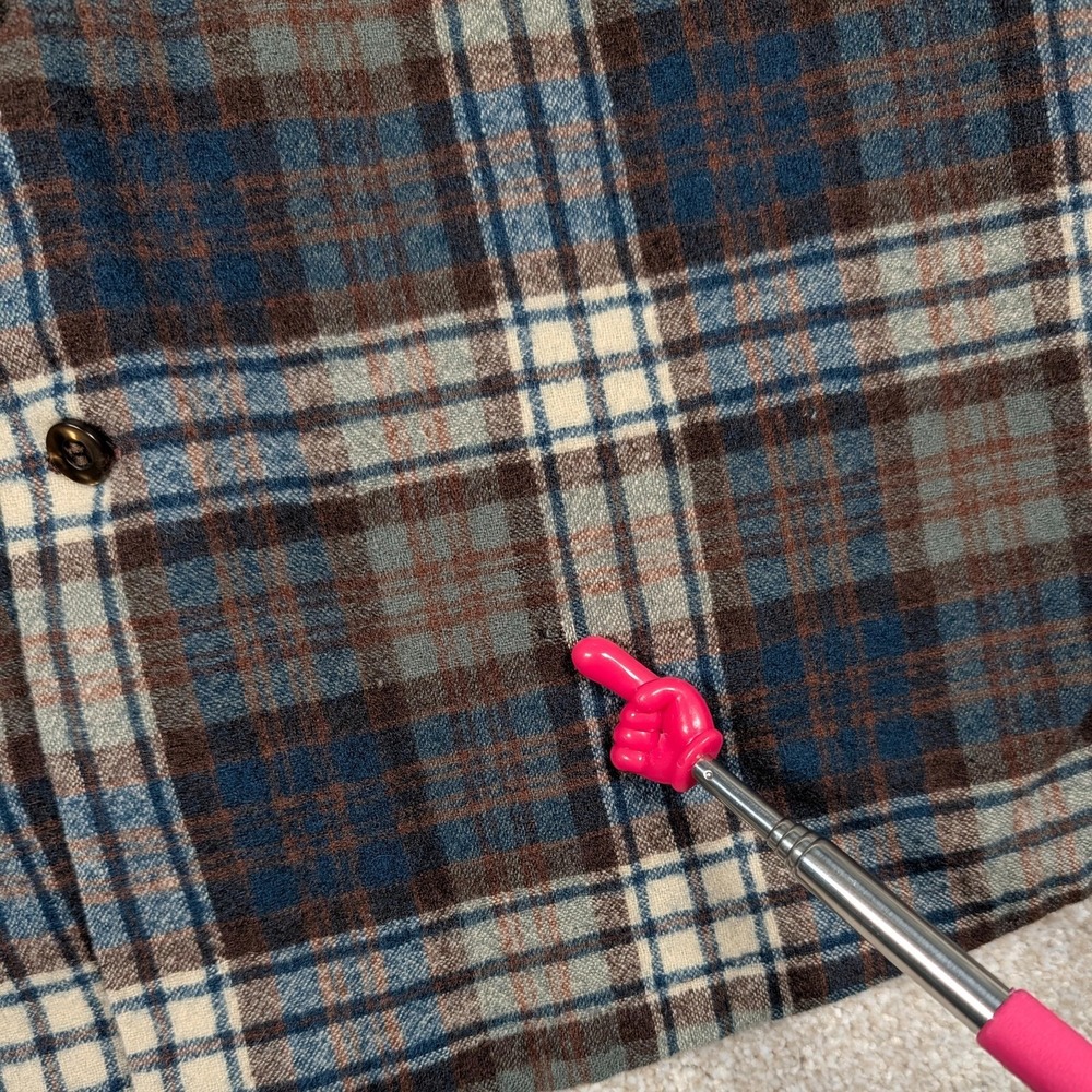 Vintage Pendleton Board Shirt Jacket Womens Large Brown Plaid Wool USA 80s HOLES - Picture 5 of 12